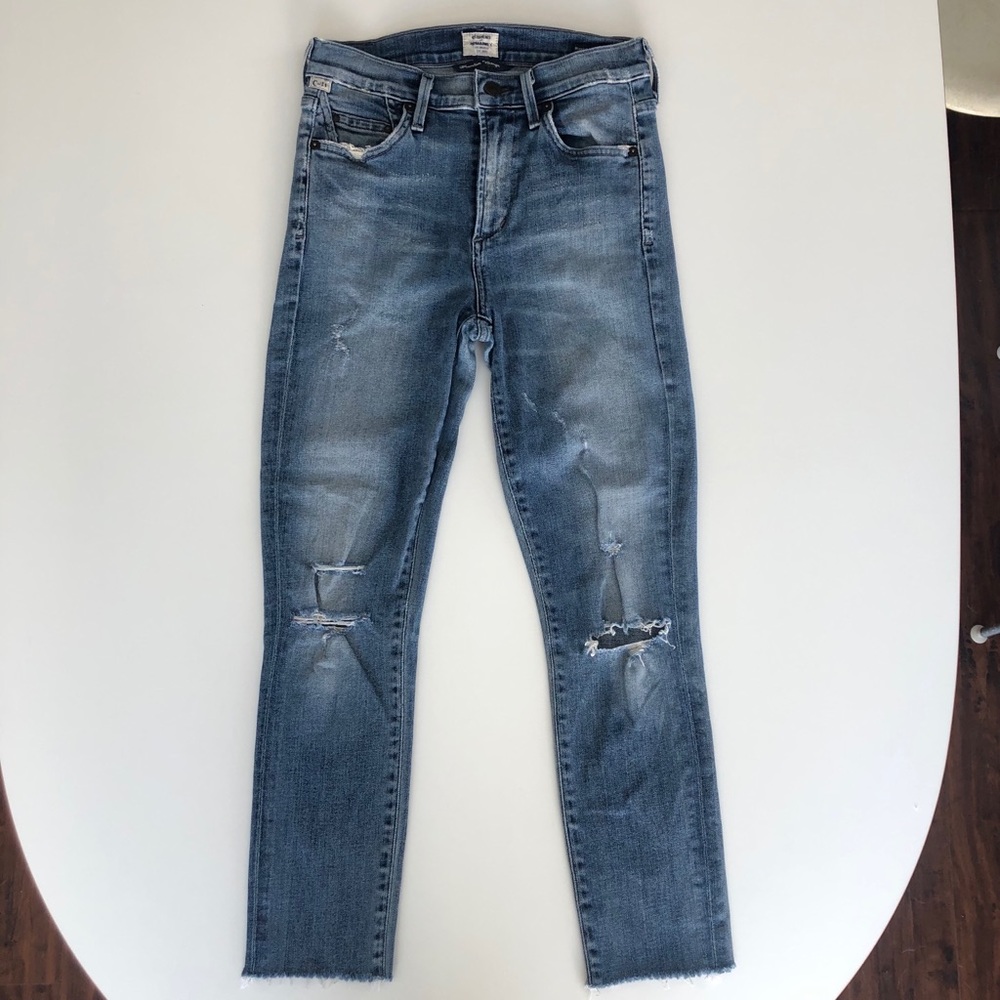 Citizens of Humanity Rocket High Rise Skinny Distressed Crop Jeans COH Size 24